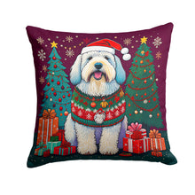 Load image into Gallery viewer, Old English Sheepdog Christmas Throw Pillow - 14x14 Decorative Pillow – Art for Your Home &amp; Patio