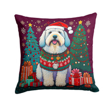 Load image into Gallery viewer, Old English Sheepdog Christmas Fabric Decorative Pillow