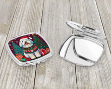 Load image into Gallery viewer, Old English Sheepdog Christmas Compact Mirror – Stylish Purse Mirror with Artistic Covers
