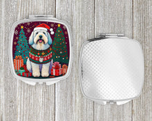 Load image into Gallery viewer, Old English Sheepdog Christmas Compact Mirror – Stylish Purse Mirror with Artistic Covers