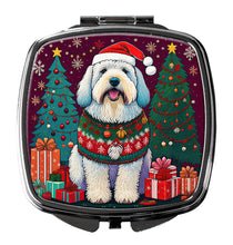 Load image into Gallery viewer, Old English Sheepdog Christmas Compact Mirror – Stylish Purse Mirror with Artistic Covers