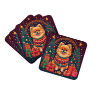 Load image into Gallery viewer, Pomeranian Christmas Coasters - Set of 4 Lightweight Foam, Absorbent Drink Coasters
