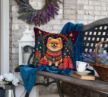 Load image into Gallery viewer, Pomeranian Christmas Fabric Decorative Pillow