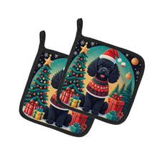 Load image into Gallery viewer, Black Toy Poodle Christmas Pot Holders - Set of 2 Decorative Kitchen Helpers | Made in the USA