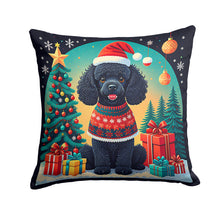 Load image into Gallery viewer, Black Toy Poodle Christmas Throw Pillow - 14x14 Decorative Pillow – Art for Your Home &amp; Patio