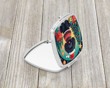 Load image into Gallery viewer, Black Toy Poodle Christmas Compact Mirror – Stylish Purse Mirror with Artistic Covers