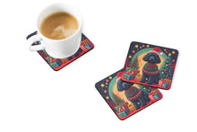 Load image into Gallery viewer, Black  Poodle Christmas Coasters - Set of 4 Lightweight Foam, Absorbent Drink Coasters