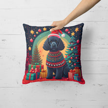 Load image into Gallery viewer, Black  Poodle Christmas Throw Pillow - 14x14 Decorative Pillow – Art for Your Home &amp; Patio