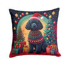 Load image into Gallery viewer, Black  Poodle Christmas Throw Pillow - 14x14 Decorative Pillow – Art for Your Home &amp; Patio