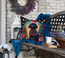 Load image into Gallery viewer, Black  Poodle Christmas Fabric Decorative Pillow