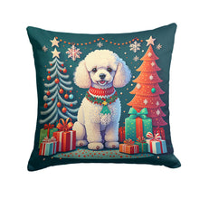Load image into Gallery viewer, White Toy Poodle Christmas Throw Pillow - 14x14 Decorative Pillow – Art for Your Home &amp; Patio