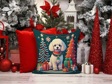 Load image into Gallery viewer, White Toy Poodle Christmas Fabric Decorative Pillow