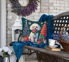Load image into Gallery viewer, White Toy Poodle Christmas Fabric Decorative Pillow