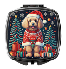 Load image into Gallery viewer, Apricot Toy Poodle Christmas Compact Mirror – Stylish Purse Mirror with Artistic Covers
