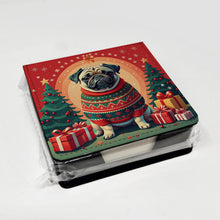 Load image into Gallery viewer, Fawn Pug Christmas PU Leather Note Paper Holder