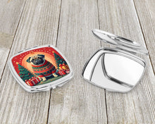Load image into Gallery viewer, Fawn Pug Christmas Compact Mirror – Stylish Purse Mirror with Artistic Covers
