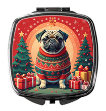 Load image into Gallery viewer, Fawn Pug Christmas Compact Mirror – Stylish Purse Mirror with Artistic Covers