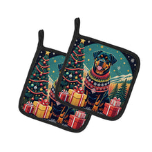 Load image into Gallery viewer, Rottweiler Christmas Pot Holders - Set of 2 Decorative Kitchen Helpers | Made in the USA