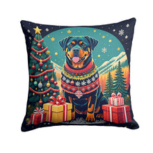 Load image into Gallery viewer, Rottweiler Christmas Throw Pillow - 14x14 Decorative Pillow – Art for Your Home &amp; Patio