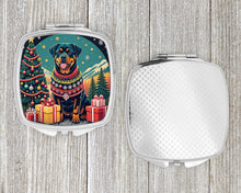 Load image into Gallery viewer, Rottweiler Christmas Compact Mirror – Stylish Purse Mirror with Artistic Covers