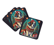 Load image into Gallery viewer, Saint Bernard Christmas Coasters - Set of 4 Lightweight Foam, Absorbent Drink Coasters