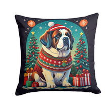 Load image into Gallery viewer, Saint Bernard Christmas Throw Pillow - 14x14 Decorative Pillow – Art for Your Home &amp; Patio