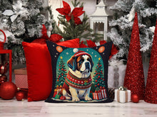 Load image into Gallery viewer, Saint Bernard Christmas Fabric Decorative Pillow