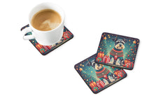 Load image into Gallery viewer, Schnauzer Christmas Coasters - Set of 4 Lightweight Foam, Absorbent Drink Coasters