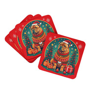 Load image into Gallery viewer, Shar Pei Christmas Coasters - Set of 4 Lightweight Foam, Absorbent Drink Coasters