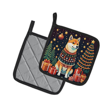 Load image into Gallery viewer, Shiba Inu Christmas Pot Holders - Set of 2 Decorative Kitchen Helpers | Made in the USA