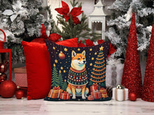 Load image into Gallery viewer, Shiba Inu Christmas Fabric Decorative Pillow