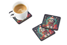 Load image into Gallery viewer, Shih Tzu Christmas Coasters - Set of 4 Lightweight Foam, Absorbent Drink Coasters