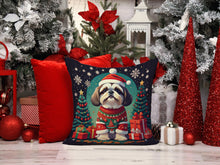 Load image into Gallery viewer, Shih Tzu Christmas Fabric Decorative Pillow
