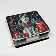 Load image into Gallery viewer, Siberian Husky Christmas PU Leather Note Paper Holder