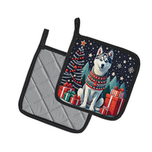 Load image into Gallery viewer, Siberian Husky Christmas Pot Holders - Set of 2 Decorative Kitchen Helpers | Made in the USA
