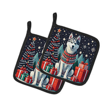 Load image into Gallery viewer, Siberian Husky Christmas Pot Holders - Set of 2 Decorative Kitchen Helpers | Made in the USA