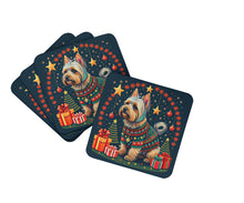 Load image into Gallery viewer, Silky Terrier Christmas Coasters - Set of 4 Lightweight Foam, Absorbent Drink Coasters