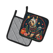 Load image into Gallery viewer, Silky Terrier Christmas Pot Holders - Set of 2 Decorative Kitchen Helpers | Made in the USA