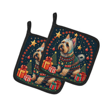 Load image into Gallery viewer, Silky Terrier Christmas Pot Holders - Set of 2 Decorative Kitchen Helpers | Made in the USA
