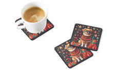 Load image into Gallery viewer, Tibetan Spaniel Christmas Coasters - Set of 4 Lightweight Foam, Absorbent Drink Coasters