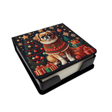 Load image into Gallery viewer, Tibetan Spaniel Christmas PU Leather Note Paper Holder