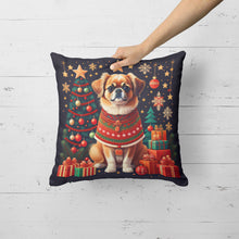 Load image into Gallery viewer, Tibetan Spaniel Christmas Throw Pillow - 14x14 Decorative Pillow – Art for Your Home &amp; Patio