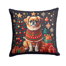 Load image into Gallery viewer, Tibetan Spaniel Christmas Throw Pillow - 14x14 Decorative Pillow – Art for Your Home &amp; Patio