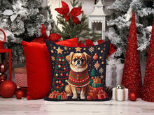 Load image into Gallery viewer, Tibetan Spaniel Christmas Fabric Decorative Pillow