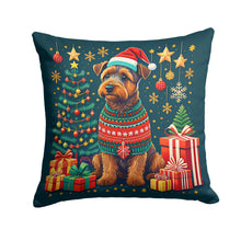 Load image into Gallery viewer, Welsh Terrier Christmas Throw Pillow - 14x14 Decorative Pillow – Art for Your Home &amp; Patio