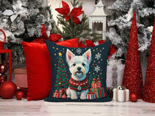 Load image into Gallery viewer, Westie Christmas Throw Pillow - 14x14 Decorative Pillow – Art for Your Home &amp; Patio