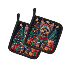 Load image into Gallery viewer, Yorkie Yorkshire Terrier Christmas Pot Holders - Set of 2 Decorative Kitchen Helpers | Made in the USA