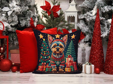 Load image into Gallery viewer, Yorkie Yorkshire Terrier Christmas Throw Pillow - 14x14 Decorative Pillow – Art for Your Home &amp; Patio