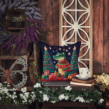 Load image into Gallery viewer, Alligator Christmas Fabric Decorative Pillow