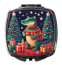 Load image into Gallery viewer, Alligator Christmas Compact Mirror – Stylish Purse Mirror with Artistic Covers